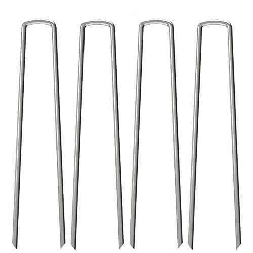 AAGUT 12 Inch Garden Stakes Landscape Staples  25 Pcs U Shaped 11 Gauge Galvanized Pins Metal Fence Ground Stakes for Gardening  Chicken Wire  Irrigation Tubing  Camping Tent  Secure Lawn Fabric - Image 1